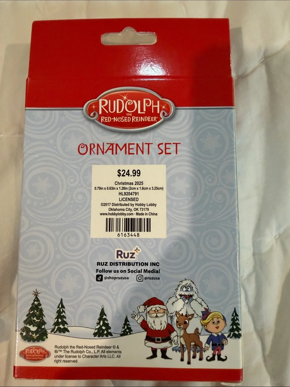 Rudolph Ornament Set - Red, Brown, White Characters